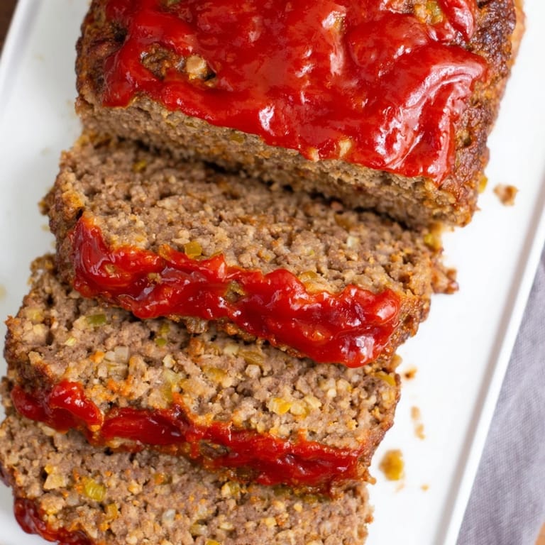 Juicy, homemade Effortless Stove Top Stuffing Meatloaf Hack, baked to perfection; ideal for a hearty dinner.