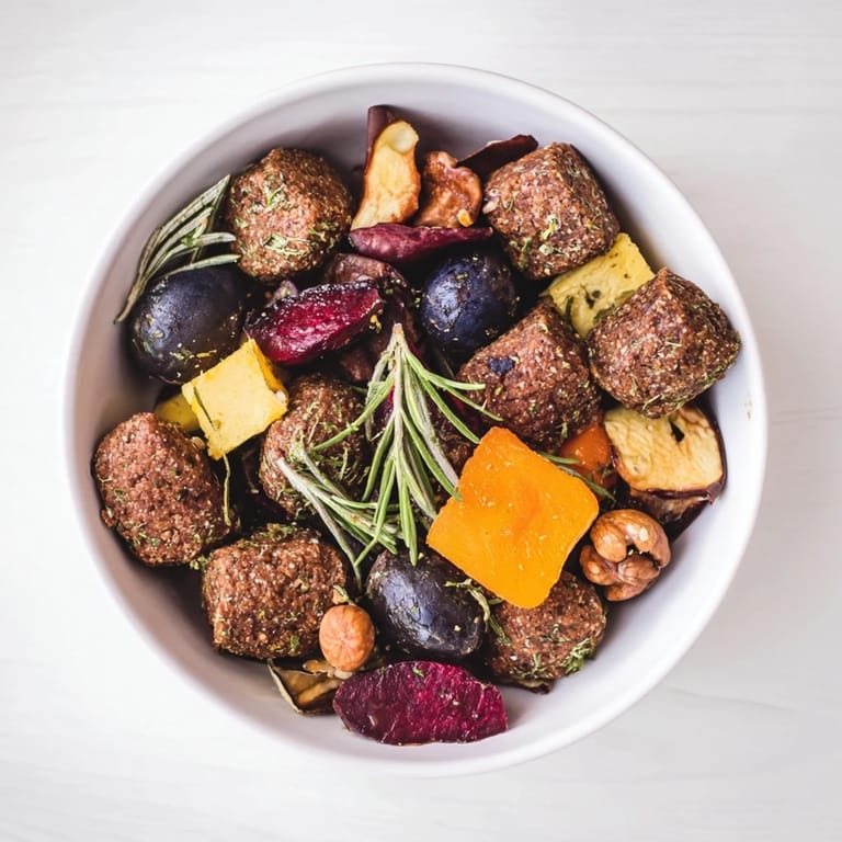 Golden roasted acorns mingle with cheeses, fruits, and nuts on this delightful squirrels acorn hoard platter.