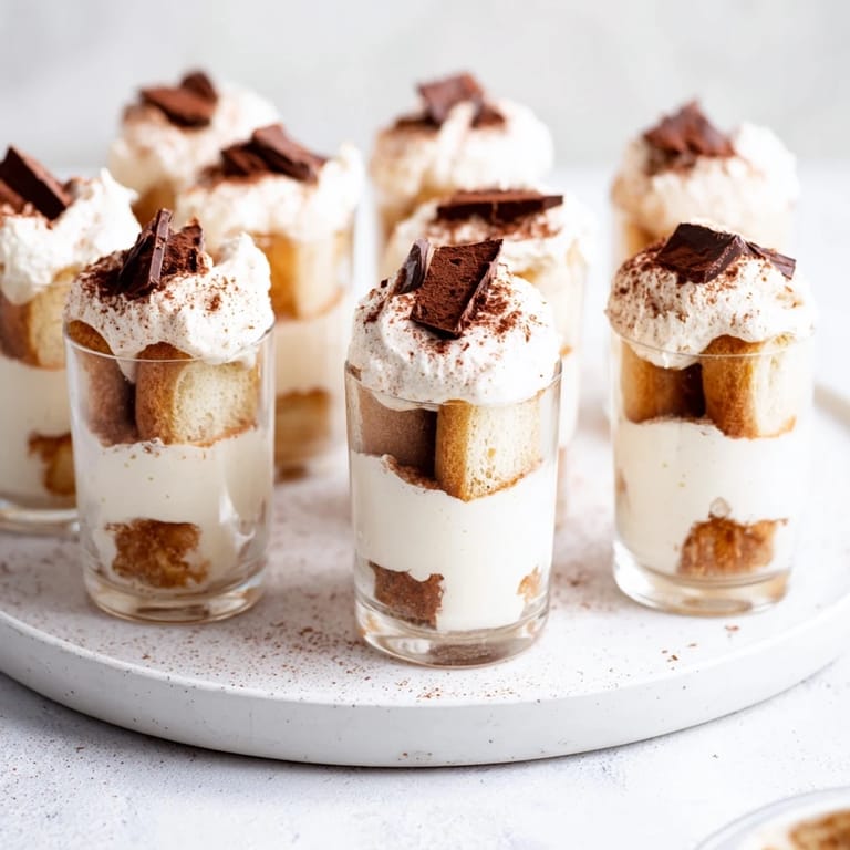 Dusting cocoa over the prepared Countdown Tiramisu Shots adds an elegant, flavorful finishing touch.