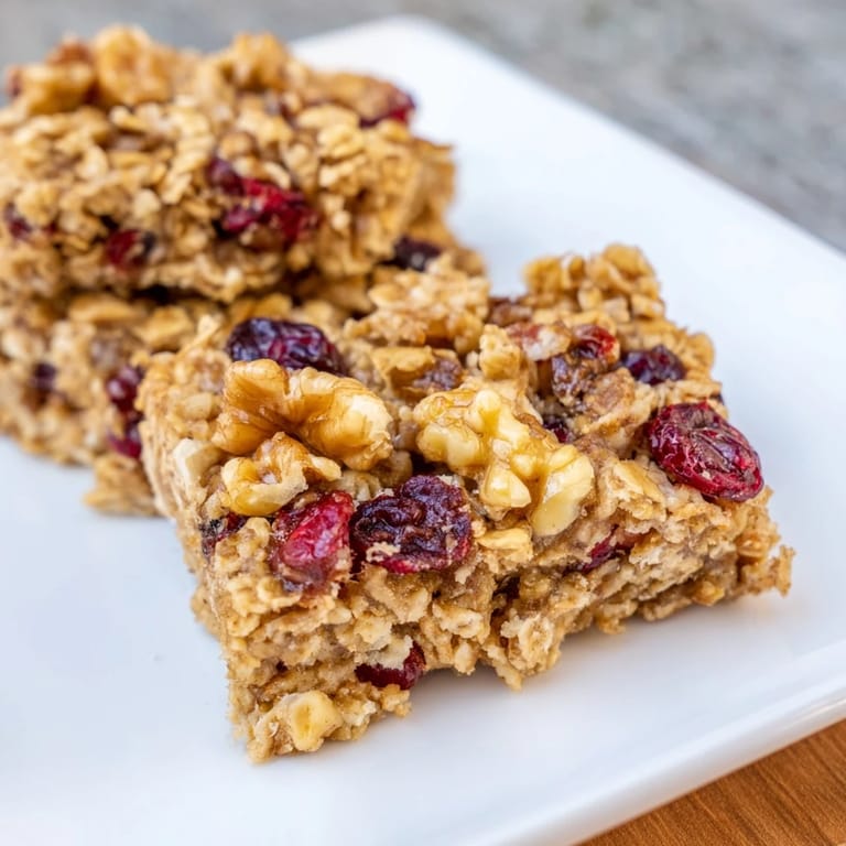 Warm, gooey Maple Cinnamon Oatmeal Bars with optional nuts offer a delightful, healthy snack.