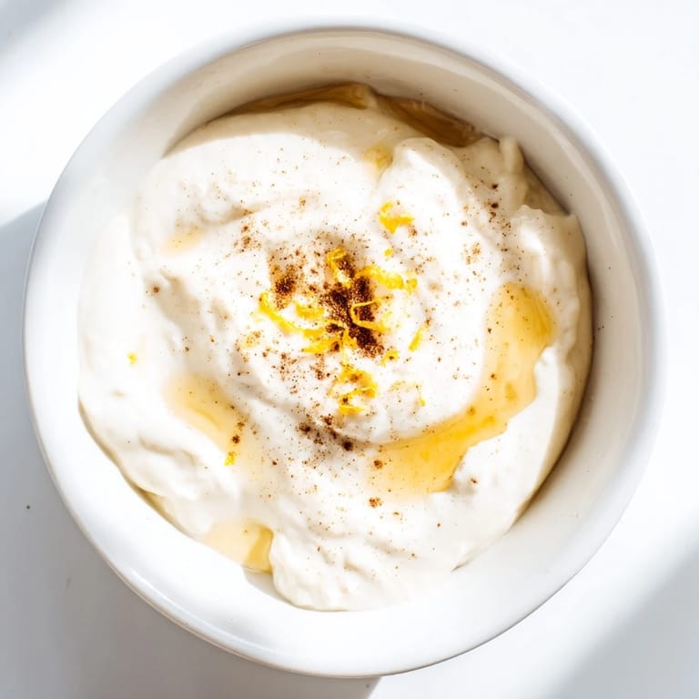 A refreshing swirl of honey and vanilla enhances this quick Greek Yogurt Fruit Dip alongside juicy grapes.