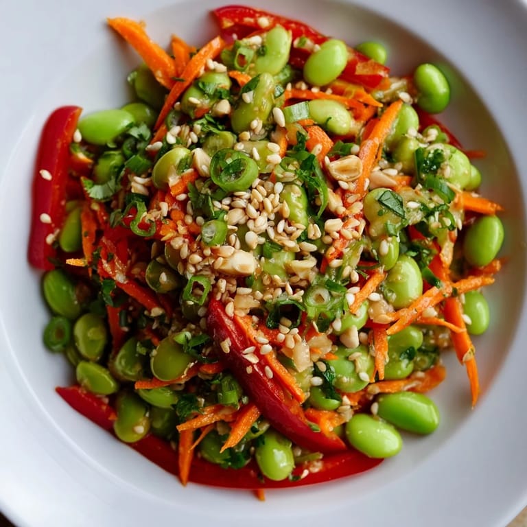 Homemade Asian Edamame Salad, light and refreshing, perfect for a quick and healthy lunch.