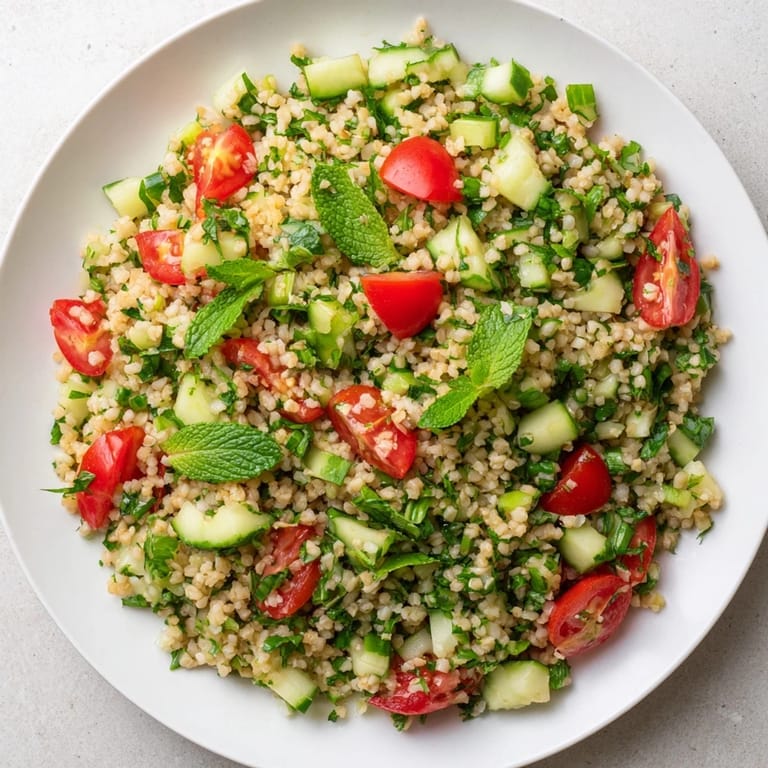 Bright and flavorful, this Bulgur Wheat Salad Tabbouleh is perfect for a light vegetarian lunch.