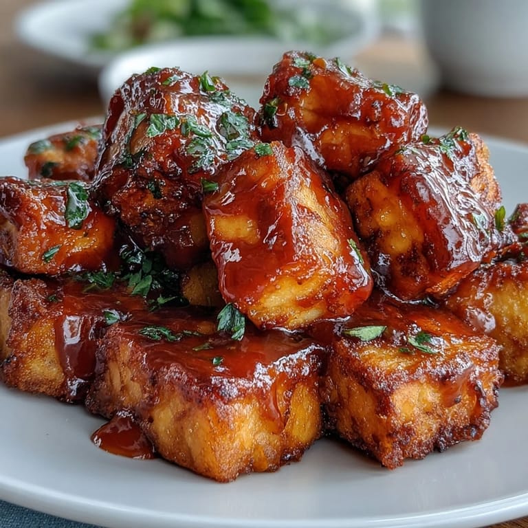 Spicy, crispy tofu tossed in zesty buffalo sauce, served atop a vibrant Caesar salad with Parmesan shavings.  