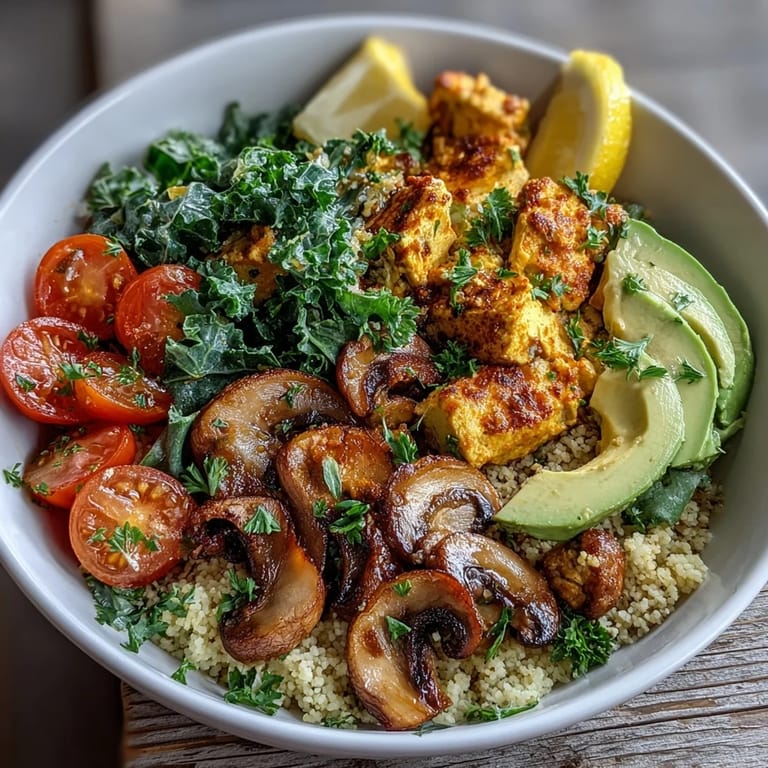 A vibrant vegan scrambled tofu breakfast bowl, ready for a healthy morning.