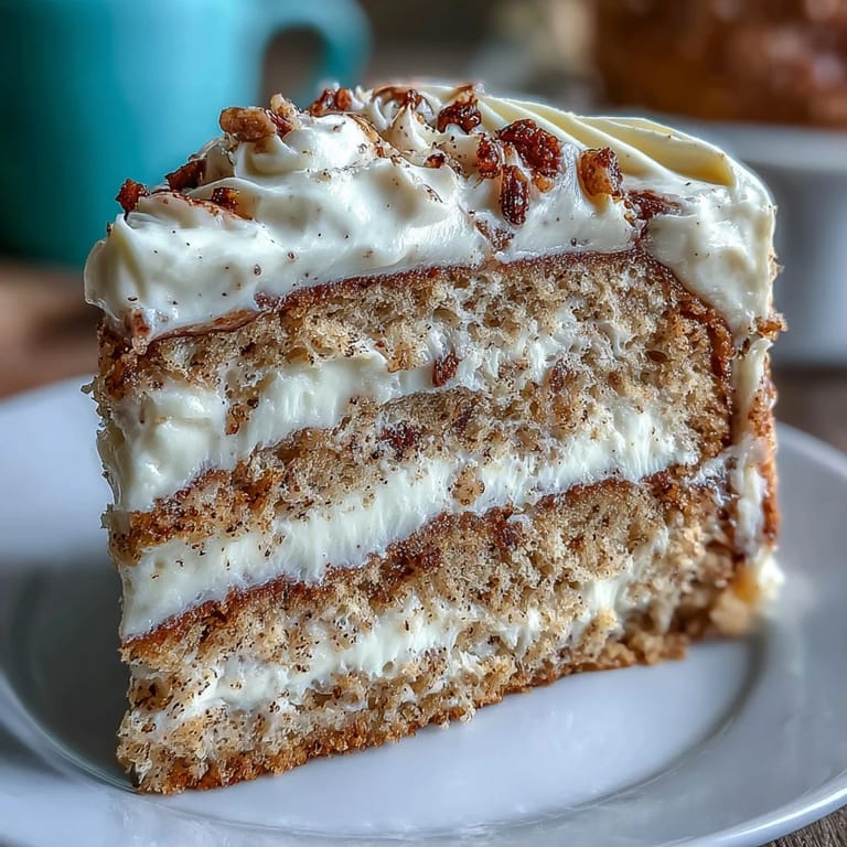 A single wedge of Fluffy Hojicha Cake resting on a plate, revealing the delicate, airy crumb and rich hojicha cream inside.