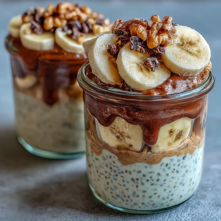 Dark cocoa chia pudding and chocolate chips top this chilled, nutrient-packed Chunky Monkey Overnight Chia Pudding dessert.
