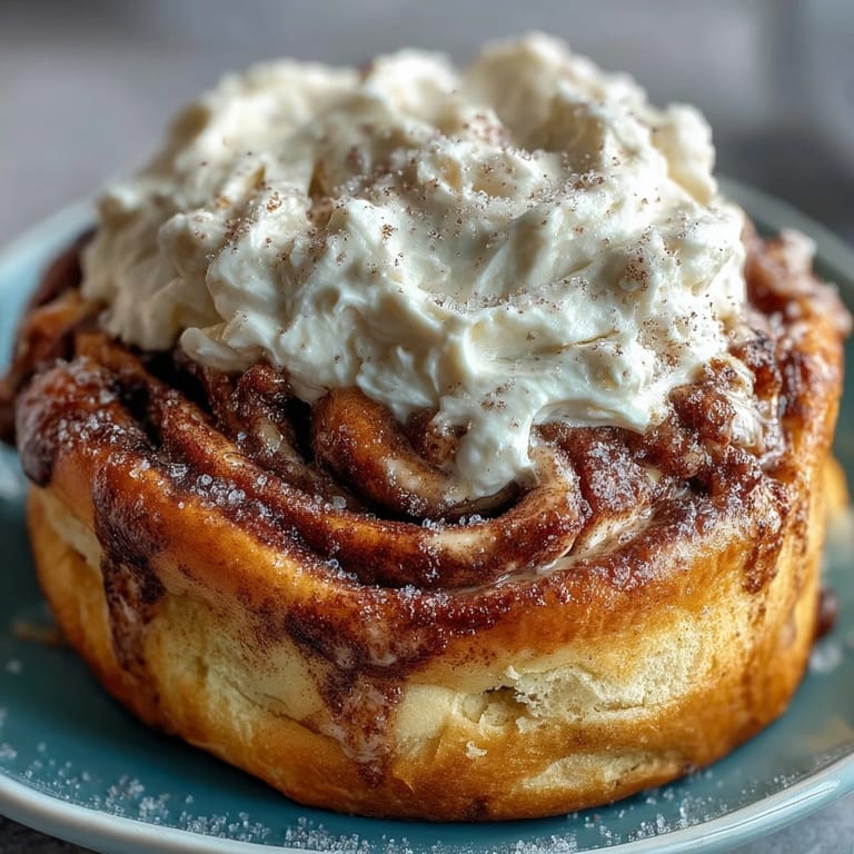 Freshly microwaved High-Protein Cinnamon Roll Mug Cake with a visible cinnamon swirl in a white ceramic mug.