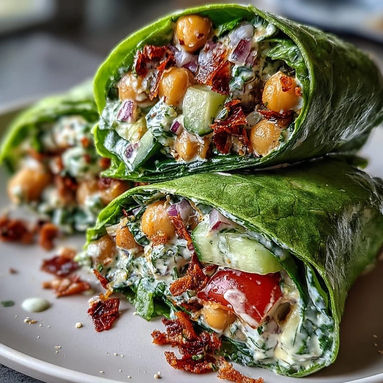 Healthy Spring Clean Avocado Chickpea Salad Wraps are displayed on a plate, ready to eat with a fork and lemon wedges.