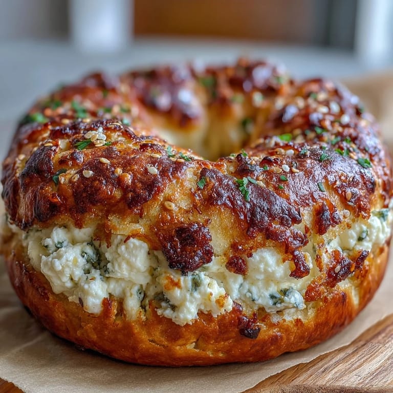 Easy cottage cheese bagels fresh from the oven, golden brown and ready to slice for a protein-packed morning meal.
