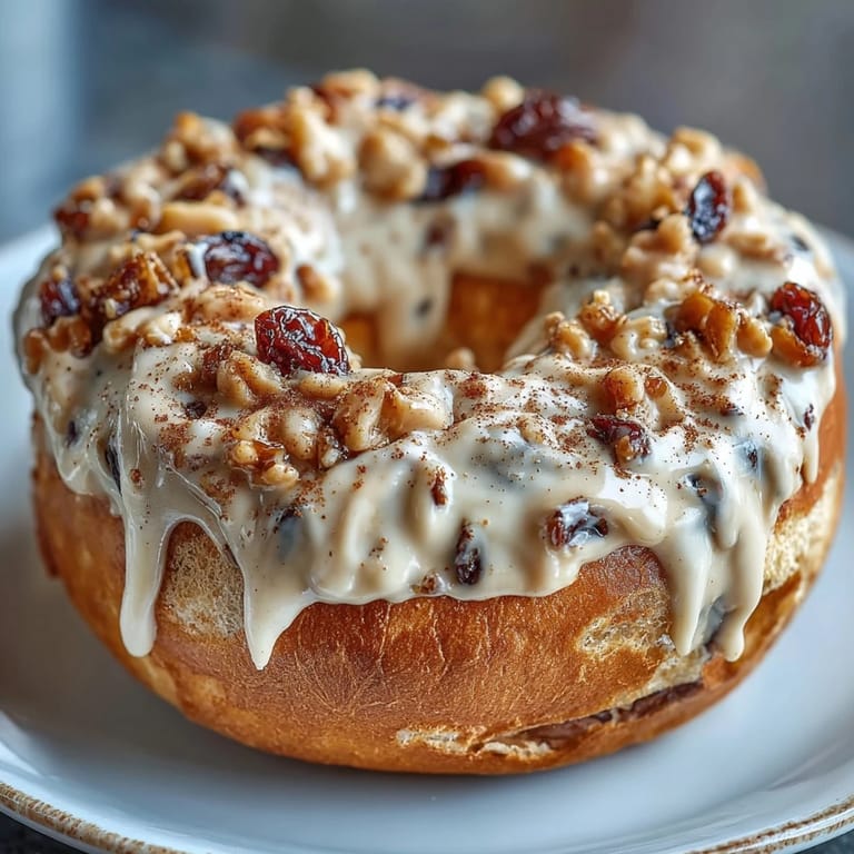 Warm cinnamon raisin bagels with a protein boost, finished with a sweet and tangy Greek yogurt topping.
