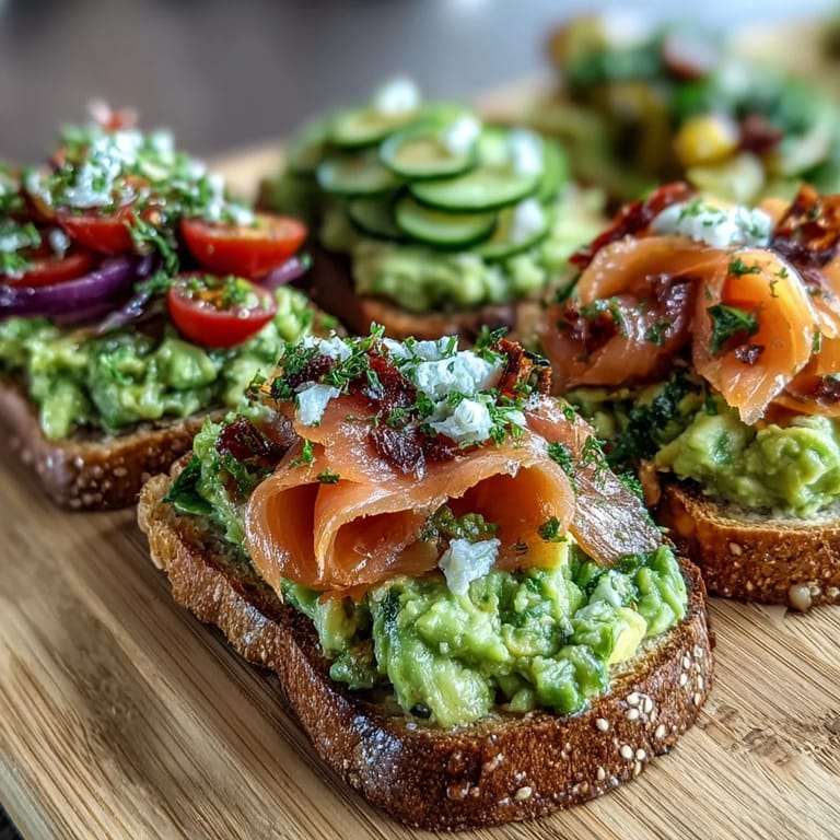 Spring brunch avocado toast board with smoked salmon, customizable with fresh veggies, herbs, and everything bagel seasoning.