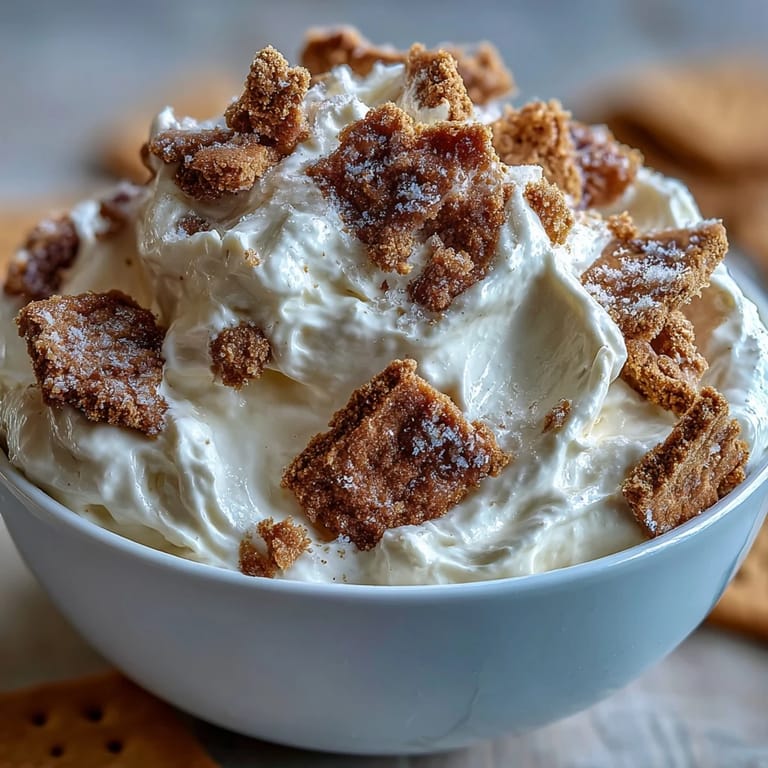 Viral 3-Ingredient Cheesecake Dip with Graham Crackers: Smooth, rich cheesecake-flavored dip paired with crisp graham crackers for the ultimate party snack.