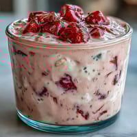 Creamy overnight oats with fresh strawberries, lemon zest, and poppy seeds for a bright, refreshing breakfast.  
